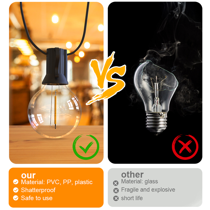 HCP093  G40太阳能暖白灯串